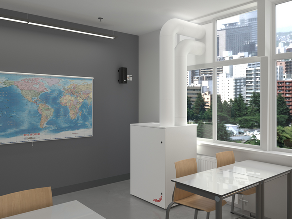 Key Visual Zehnder ComfoAir Q450 TR Comfortable indoor ventilation Angled view