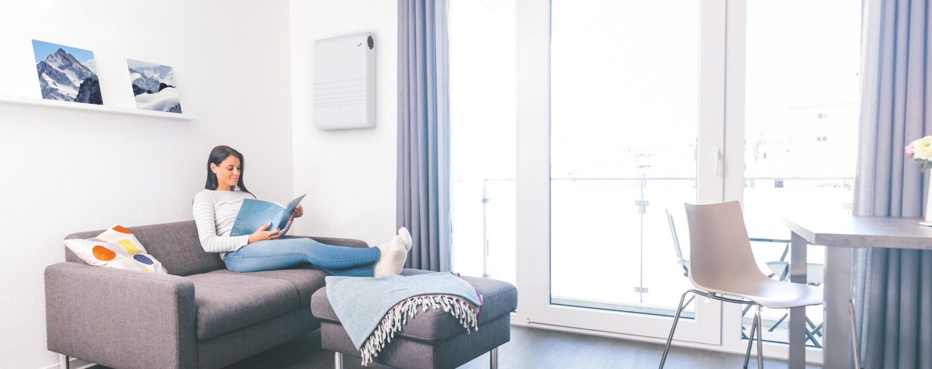 Rendering Zehnder ComfoAir 70 Comfortable indoor ventilation Side view