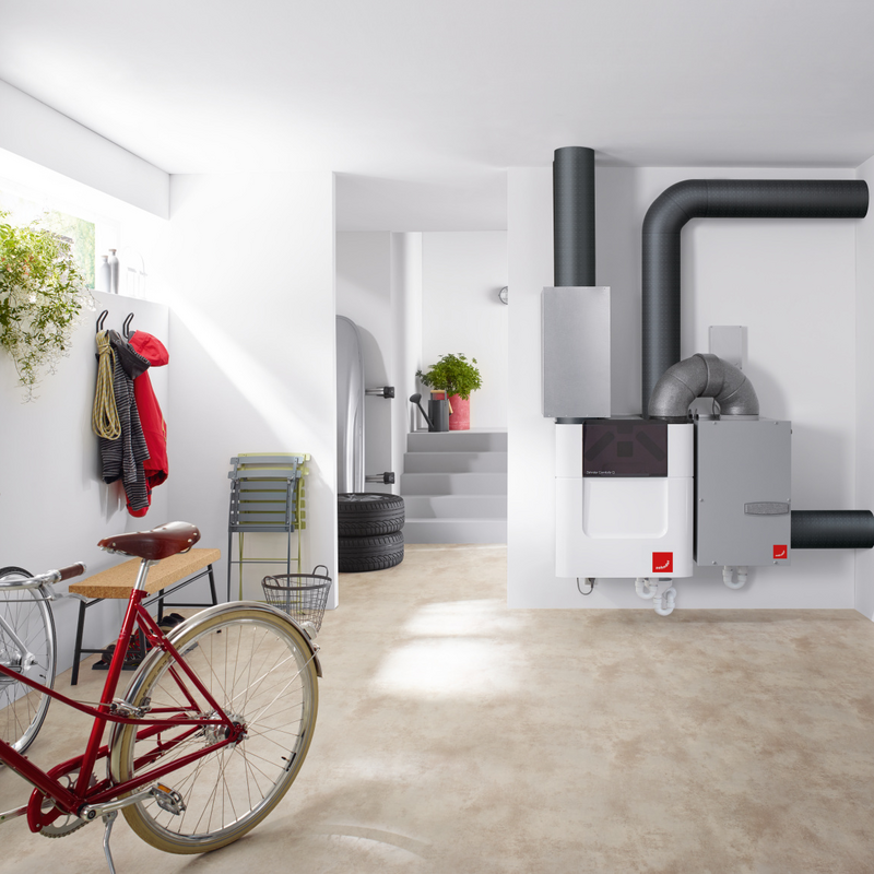 Heller Keller mit Fahrrad und Zehnder Luftreinger ComfoAir Q 600 ST