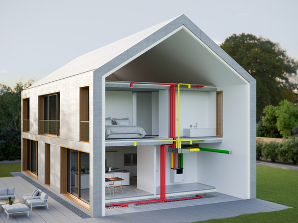 Graphique de la maison avec système de ventilation