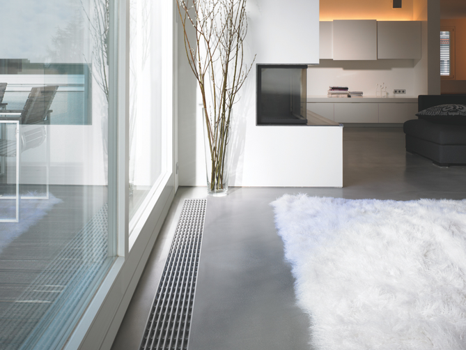 Zehnder Terraline Unterflurkonvektor Rendering Zehnder Terraline Decorative radiator Top view