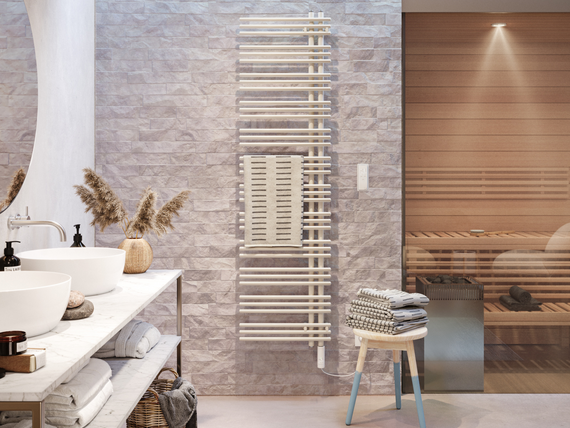 Rendering Zehnder Yucca Asym Decorative radiator Front view