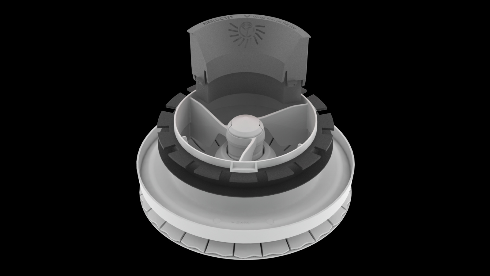 Cut-Out Zehnder ComfoValve Luna S125 Comfortable indoor ventilation Front view