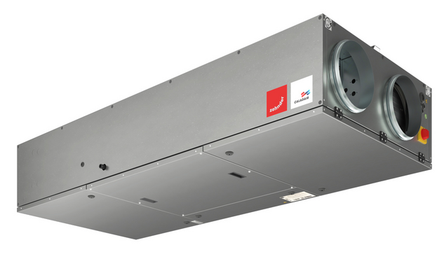Cut-Out Zehnder Flatpower Comfortable indoor ventilation Angled view