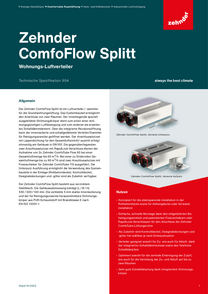 Zehnder-Lueftungen-ComfoFlow Splitt-TechnischeSpezifikation 904-202005-de