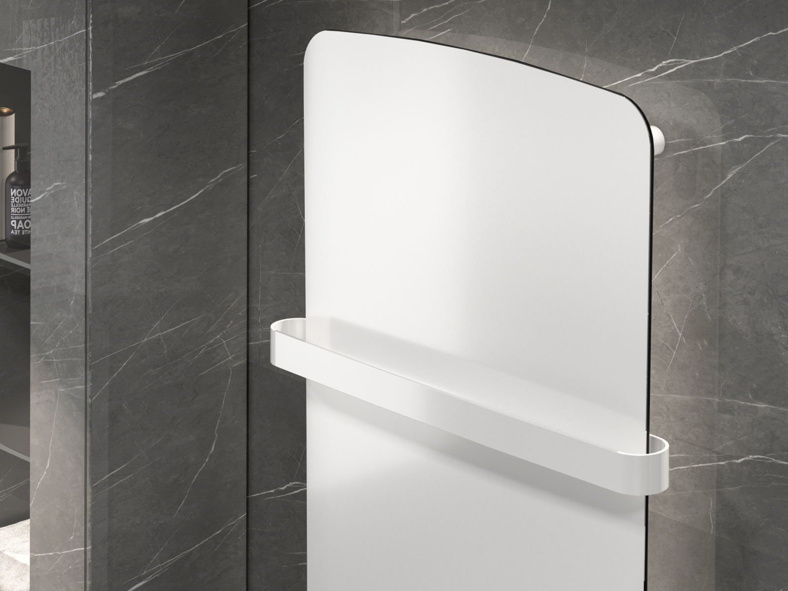 Rendering Zehnder Folio Belt Decorative radiator Angled view