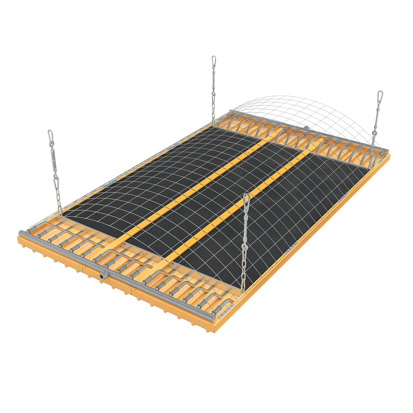 Cut-Out Zehnder ZFP Heating and cooling ceiling system Angled view