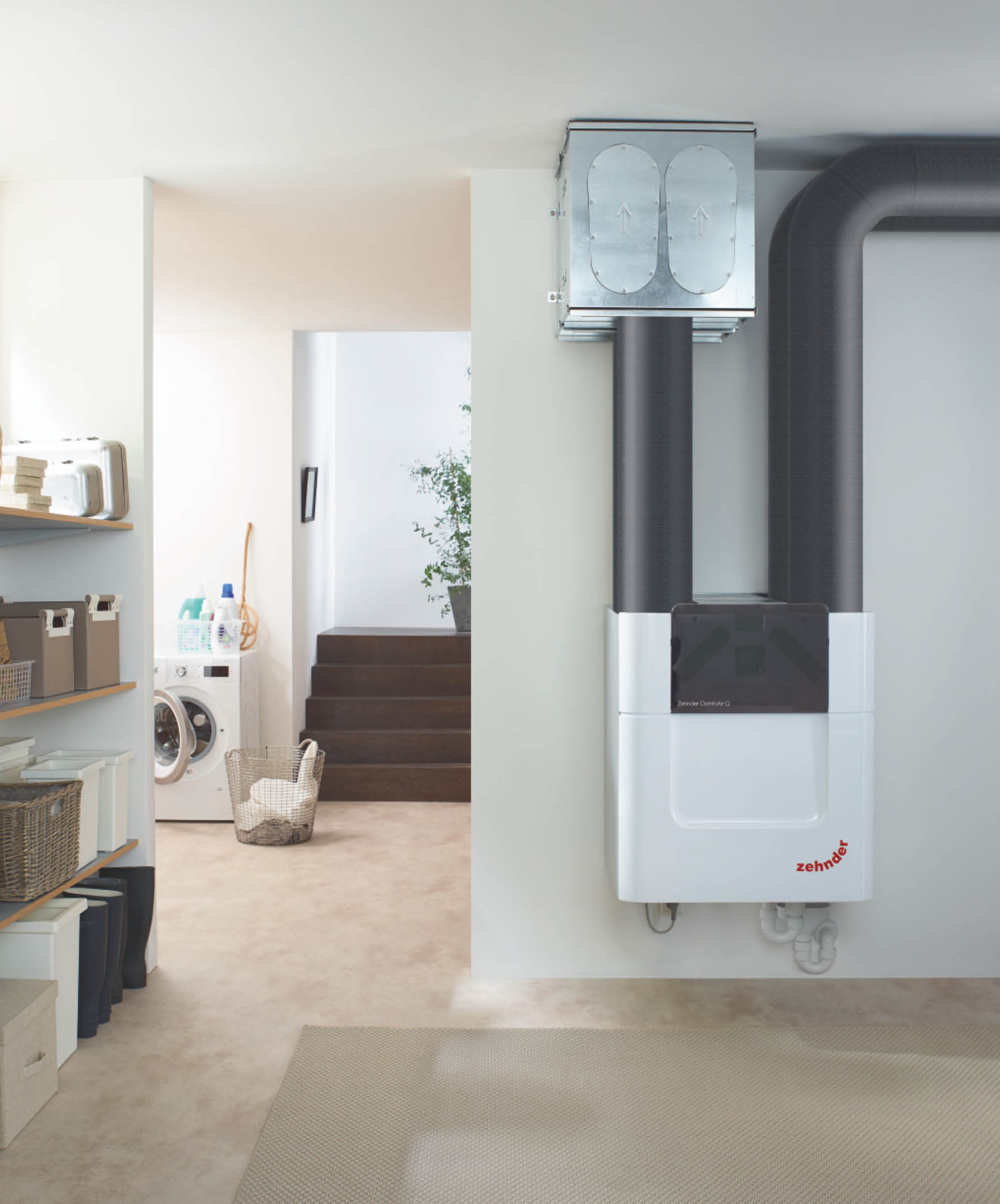 Komfortlüftungsgerät ComfoAir Q im Keller